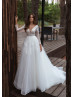 Long Sleeve Ivory Lace Tulle Beaded Wedding Dress Long Sleeve Ivory Lace Tulle Beaded Wedding Dress